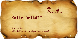 Kolin Anikó névjegykártya